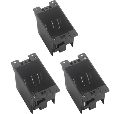 ADAMAX Old Work Electrical Outlet Box for Residential and Light Commercial Remodel, 1 Gang 14cu In, 3PK AG114R-3